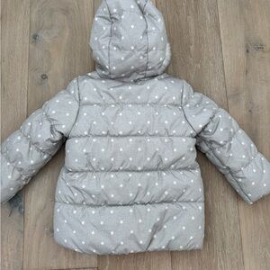 Gray Polka Dot Puffer Jacket
